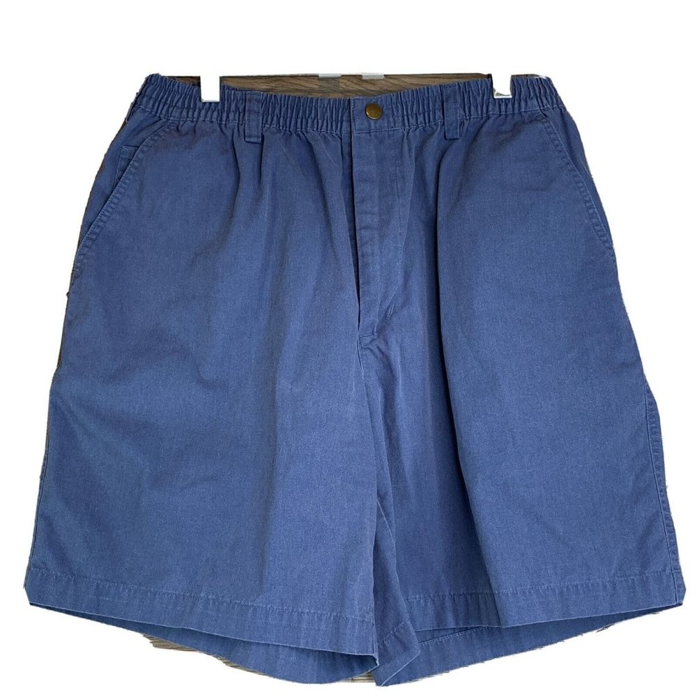 Haband Casual Joe Shorts Men 36 Blue Chino Elastic Waist 5 Pocket Logo Outdoor